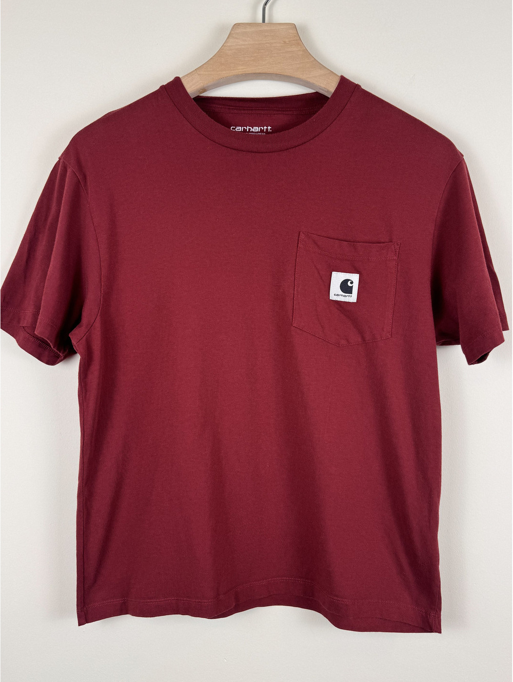 Carhartt WIP S/S Pocket T-Shirt Burgundy Organic Cotton Size M